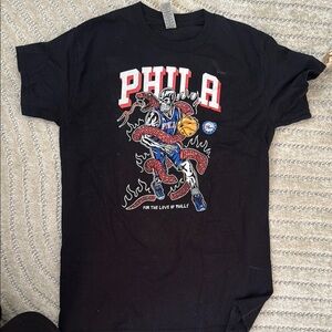 Black custom Graphic Philadelphia 76ers T-Shirt